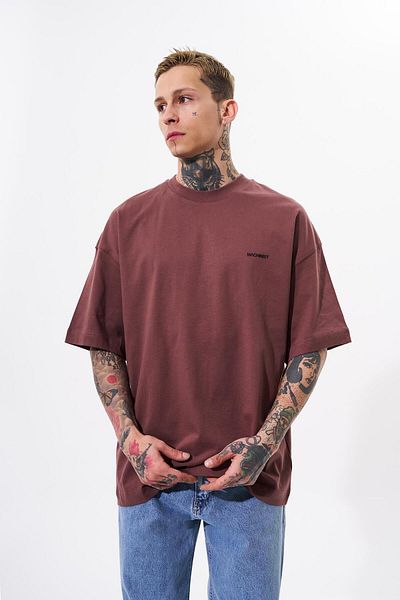 Machinist Ανδρικό μπλουζάκι Plum Oversize - Solid Basic Cotton