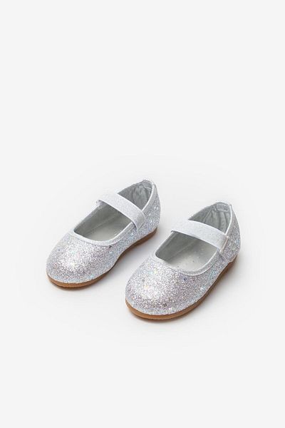 Le Mabelle Silver Butterfly Silvery Girl's Ballerina Shoes