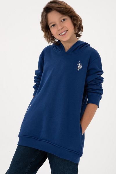 U.S. Polo Assn. Boy's Indigo Hooded Sweatshirt 50293519 -Vr028