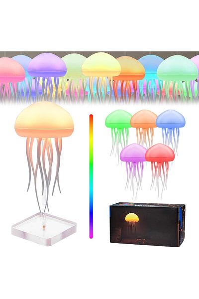 AWH Jellyfel's Dancing Jellyfish Lamp, LED Floating Voice-Controlled Jellyfish Night Light