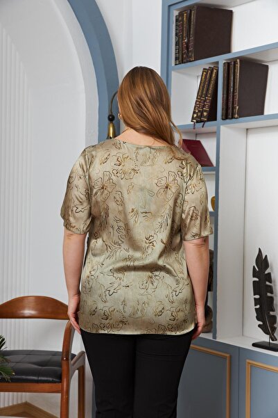 RMG Large Size Green Blouse - Belt Accessory