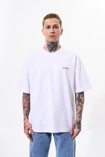 Machinist Men's Oversize White Cotton T-Shirt - Basic