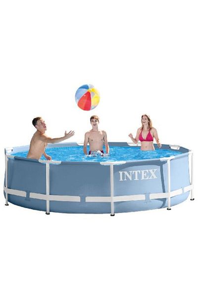 Intex Prism Frame Round Inflatable Swimming Pool Set with Water Pump Filter 366 x 76cm