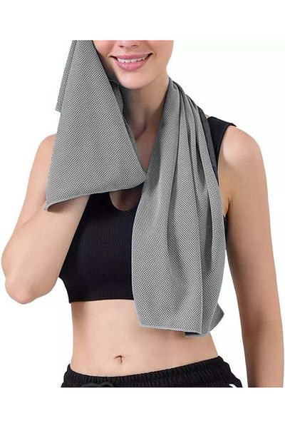 Generic Generic fitness towel, microfiber, gray, 90 x 30 cm