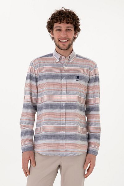 U.S. Polo Assn. Men's Red Long Sleeve Shirt 50300202 -Vr030