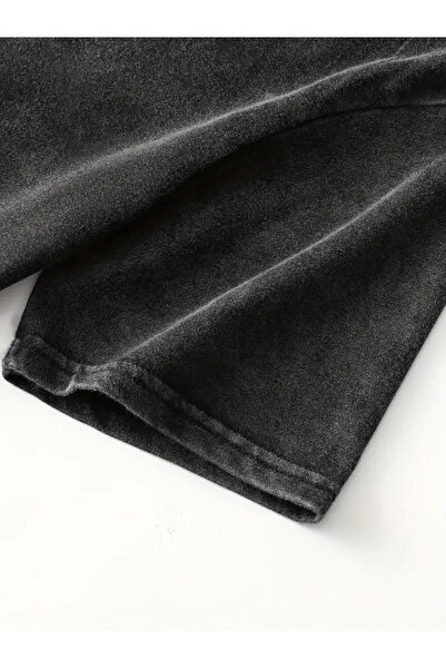 Touz Moda Washed Back Printed Cherry Ribbon Oversize Vintage T-Shirt