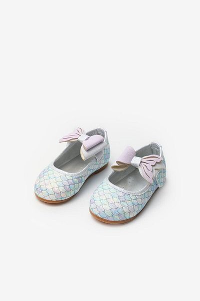 Le Mabelle Lilac Mermaid Patterned Girl's Ballerina Shoes