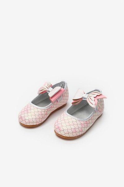 Le Mabelle Pink Mermaid Patterned Girl's Ballerina Shoes