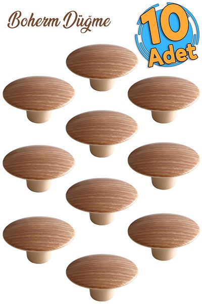 Badem10 Mâner cu buton din plastic boem (10 buc.) Mobilier din nuc Sertar de bucătărie Mâner dulap dulap Mâner