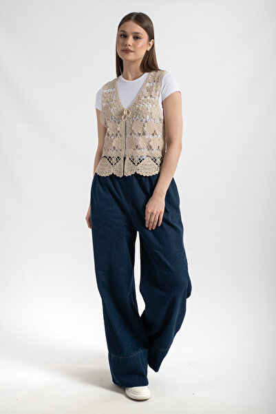 Hatun Atila Hatunatila Жіночий акриловий жилет Екру - 5158