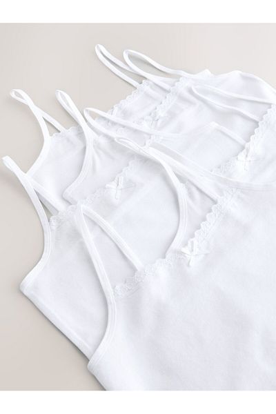 Next Baby Cotton Rope Strap Girl's 5-Piece Undershirt Set