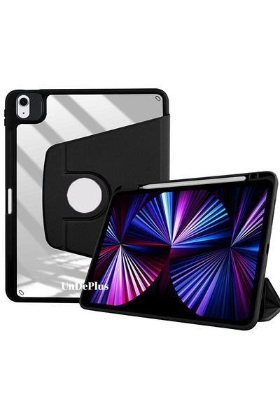 UnDePlus حافظة متوافقة مع iPad الجيل الحادي عشر A16 مقاس 11 بوصة/الجيل العاشر مقاس 10.9 بوصة مع حامل قابل للدوران مع حجرة قلم حراري