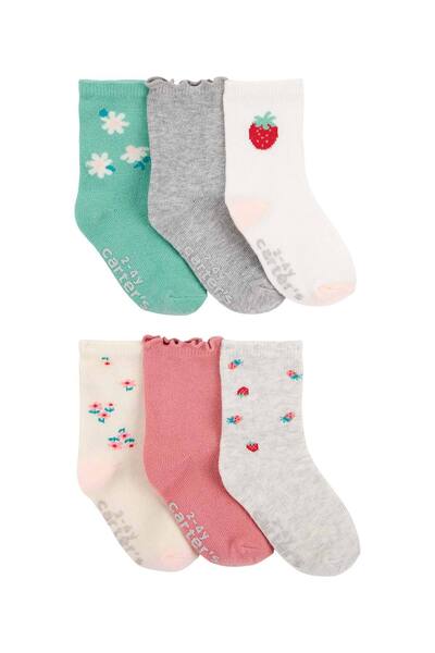 Carter's مجموعة جوارب للفتيات الصغيرات مكونة من 6 قطع
