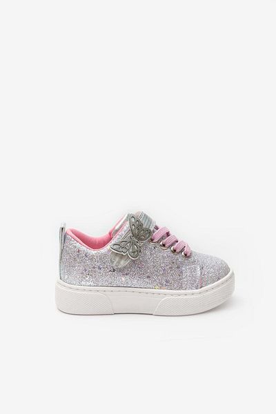 Le Mabelle Silver Butterfly Detailed Girl's Sneakers