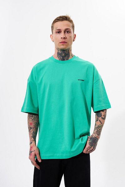 Machinist Ανδρικό μπλουζάκι από μασίφ Basic βαμβακερό Oversize πράσινο