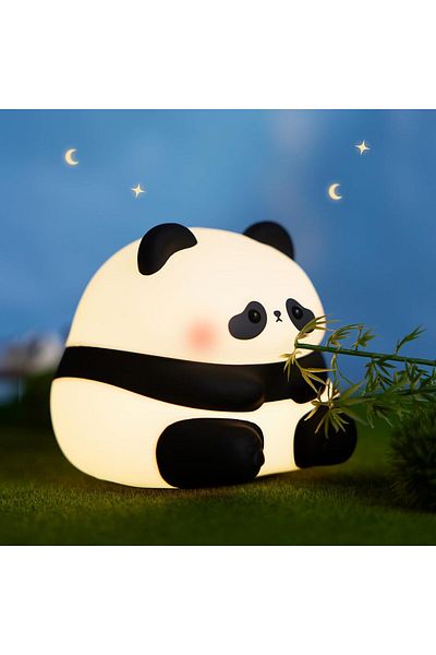 AWH Panda LED Night Light, Soft Silicone Panda Lamp, Dimmable Touch Sensor Bedside Lamp