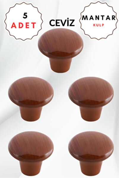 ALPAKS Mushroom Plastic Knob Walnut Round Furniture Drawer Button Handle Pack...