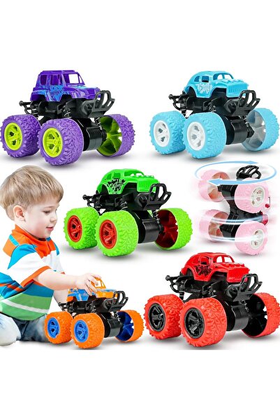 AWH مجموعة من 6 ألعاب شاحنات وحش، سيارات تعمل بالاحتكاك للأطفال من سن 3 إلى 8...