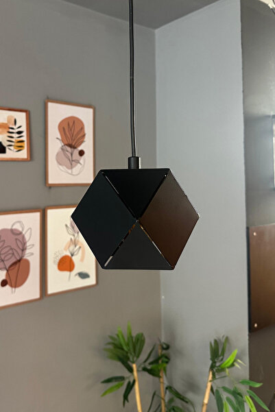 Bamyum Lotus Siyah Tekli Avize Sarkıt Lamba Salon Yatak Odası Antre Avizesi