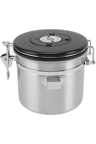 Generic Airtight Stainless Steel Coffee Bean Storage Container with 30ml Spoon,