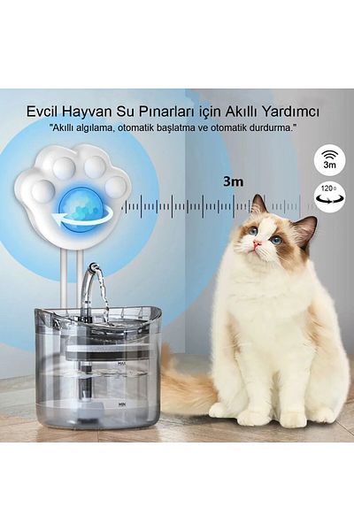 MDS Sensor Cat Water Dispenser Motion Transparent Automatic Energy Saving and Long Lasting Use