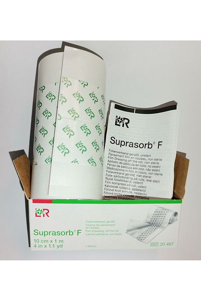 Lohmann & Rauscher 20467 Suprasorb F وشم وشم واقي مقاوم للماء غطاء جرح شفاف 10 سم × 1 متر