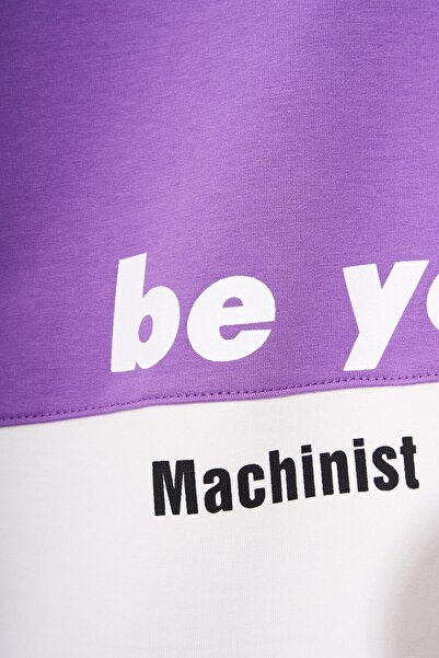 Machinist Ανδρικό μπλουζάκι Be Yourself Polo Neck Oversize Μωβ