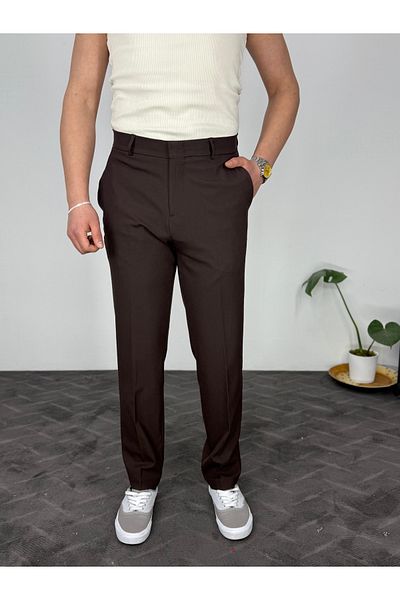 T&M Vertino High Waist Classic Men's Trousers-Acute Coffee