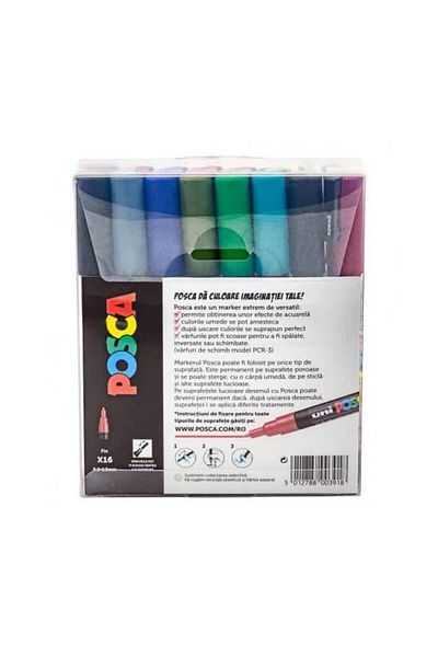 POSCA Set 16 markere PC-3M diverse culori