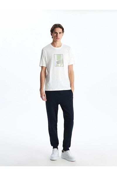 LC Waikiki Ανδρικό μπλουζάκι LCW Crew Neck με εμπριμέ χτενισμένο βαμβάκι