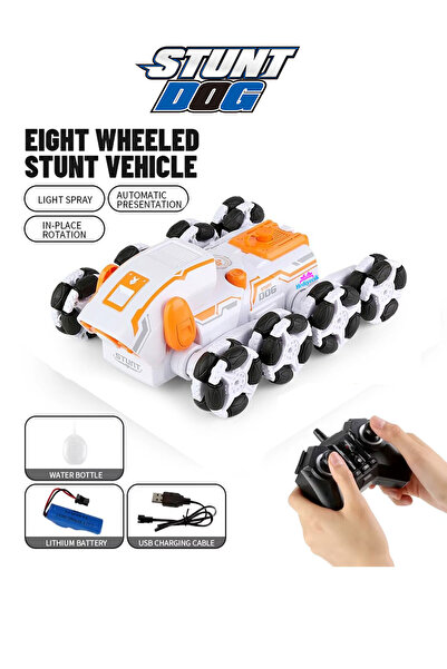 hediyecik Rc 8 Teker Duman Atan Robot Köpek Akrobat Araba Uzaktan Kumandalı F...