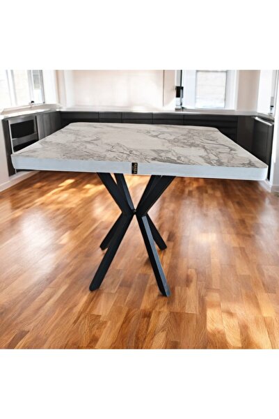 MASBA 80*80 2 KİŞİLİK KARE YEMEK MASASI METAL AYAK TEDDY SANDALYE