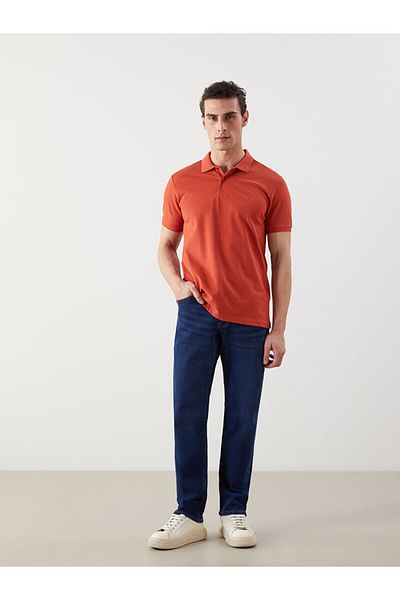 LC Waikiki Burnt Orange Polo Neck Short Sleeve Pique Men's T-Shirt