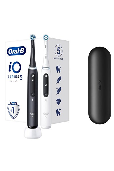 Oral-B İo 5 Şarjlı Diş Fırçası Seti 2'li - Mat Siyah / Beyaz
