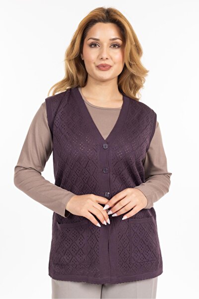 Mutlu City Women's Middle-Aged and Above Mercerized Pocket Buttoned Rolax Mother Vest 750