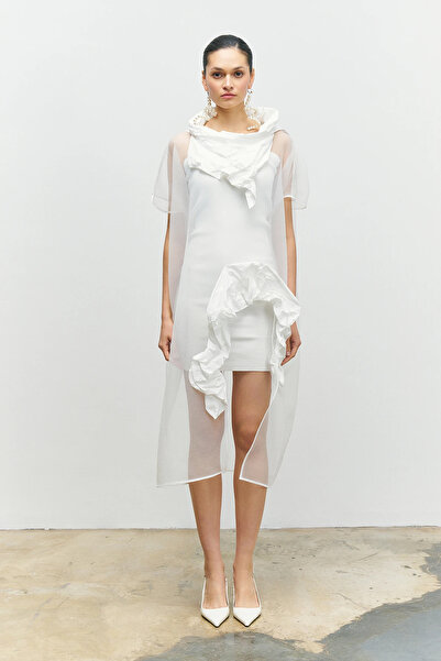 BIZEFASHION Organze Tunik - Beyaz