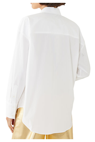 MSGM Taş İşlemeli Beyaz Gömlek