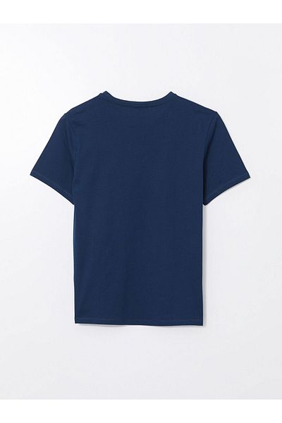 LC Waikiki Tricou pentru bărbați din bumbac pieptănat cu mânecă scurtă cu decolteu și imprimeu de sezon nou - S5KU29Z8