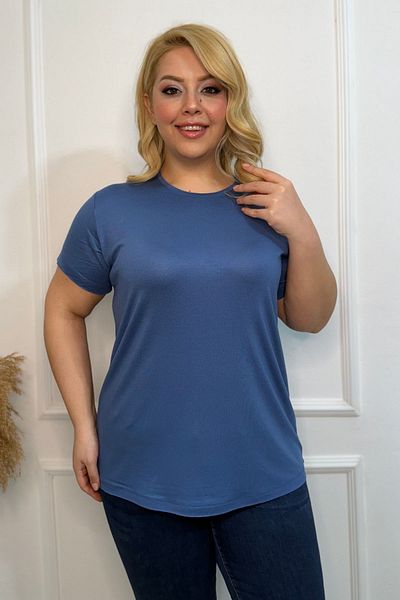 tarzımsüper Tricou cu tunică din bumbac pieptănat cu mânecă scurtă, model confortabil, de mărime mare