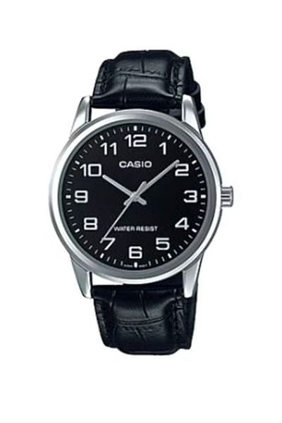 Casio كاسيو ساعة يد بعقارب مقاومة للماء طراز MTP-V001L-1 - مقاس 31 مم - لون أسود للرجال
