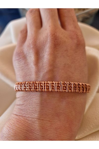 isikaccessories Pure Copper (Unplated)Thick King Men's Bracelet 17,18,19,20cm