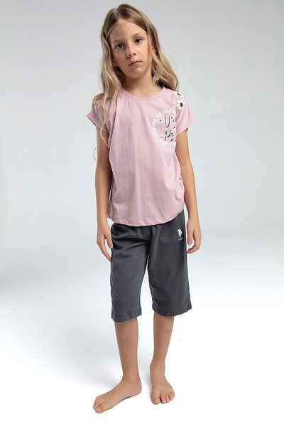 U.S. Polo Assn. U.S. Polo Assn. Girl's Licensed T-Shirt and Shorts Set