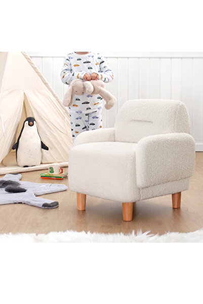 Lorencehome Cobie Teddy Çocuk Koltuğu - Beyaz