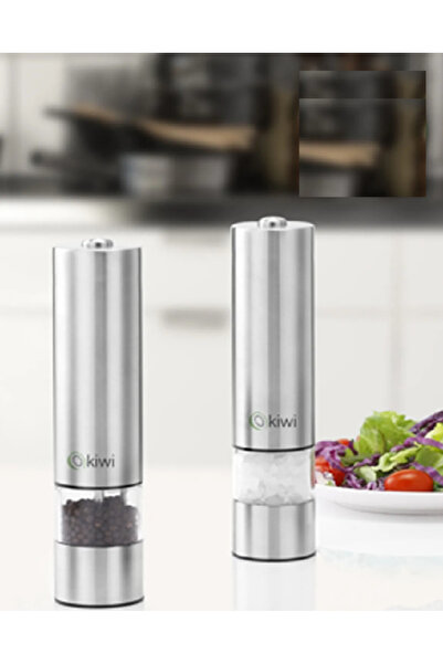 Kiwi 2Lİ SET KİWİ KSPG 4806 PİLLİ-LED IŞIKLI OTOMATİK TUZ-KARABİBER DEĞİRMENİ 2Lİ SET
