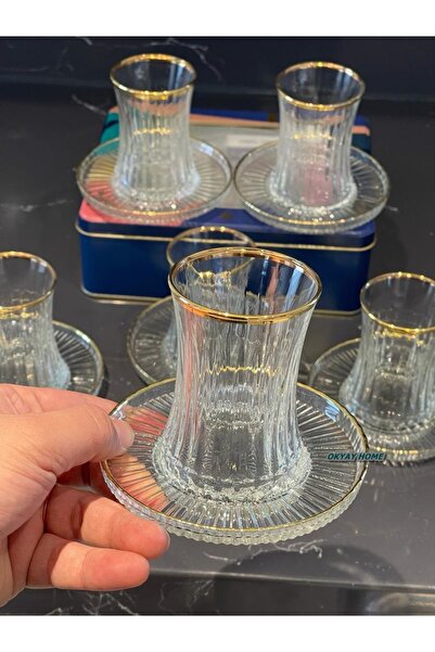 P&ORA PREMIUM KITCHEN PRODUCTS 12 Piece Elysia Cut Solo Star (Shiny) Tea Set Set, Sweetness, Priority Gift