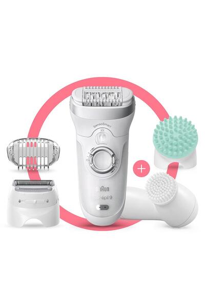 Braun Silk-épil 9 9865 Sensosmart, Kablosuz, Islak&kuru, 4'ü 1 Arada Epilatör