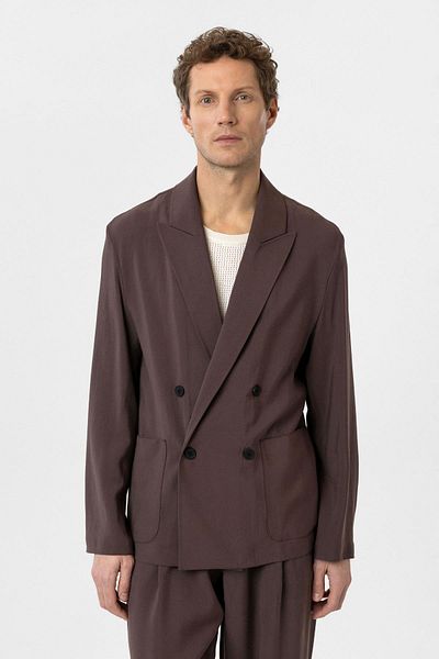 Antioch Brown Relax Fit Diagonal Slim Men's Blazer Jacket