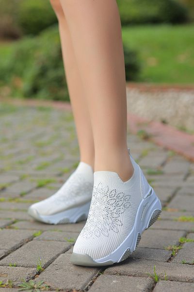 kajal ayakkabı Dnr 205 Stone Patterned Knitwear Casual Shoes