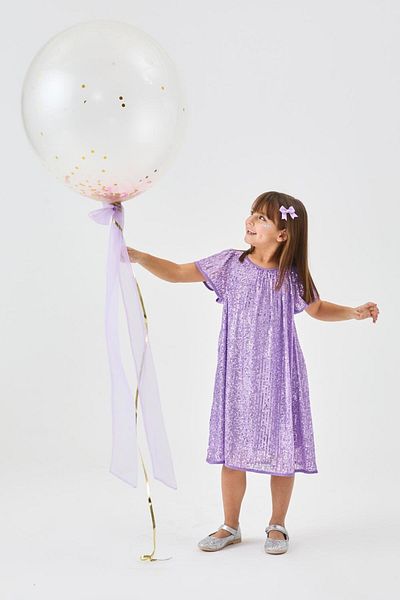 Le Mabelle Lilac Sequined Girl's Dress-Siri