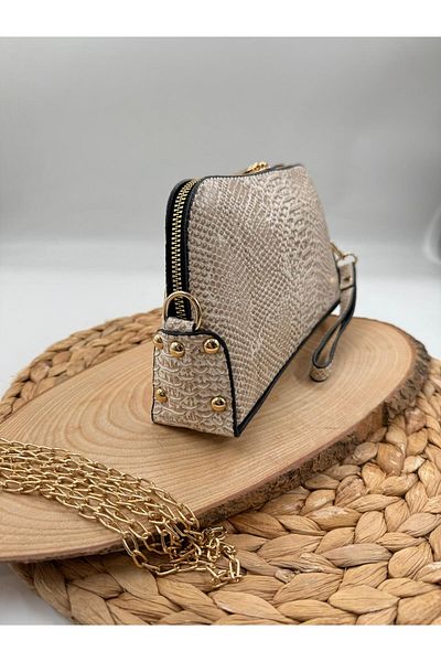 ONSTAR BAGS Handbag and Shoulder Chain Cross Strap Anakonda Pattern Gift Bag